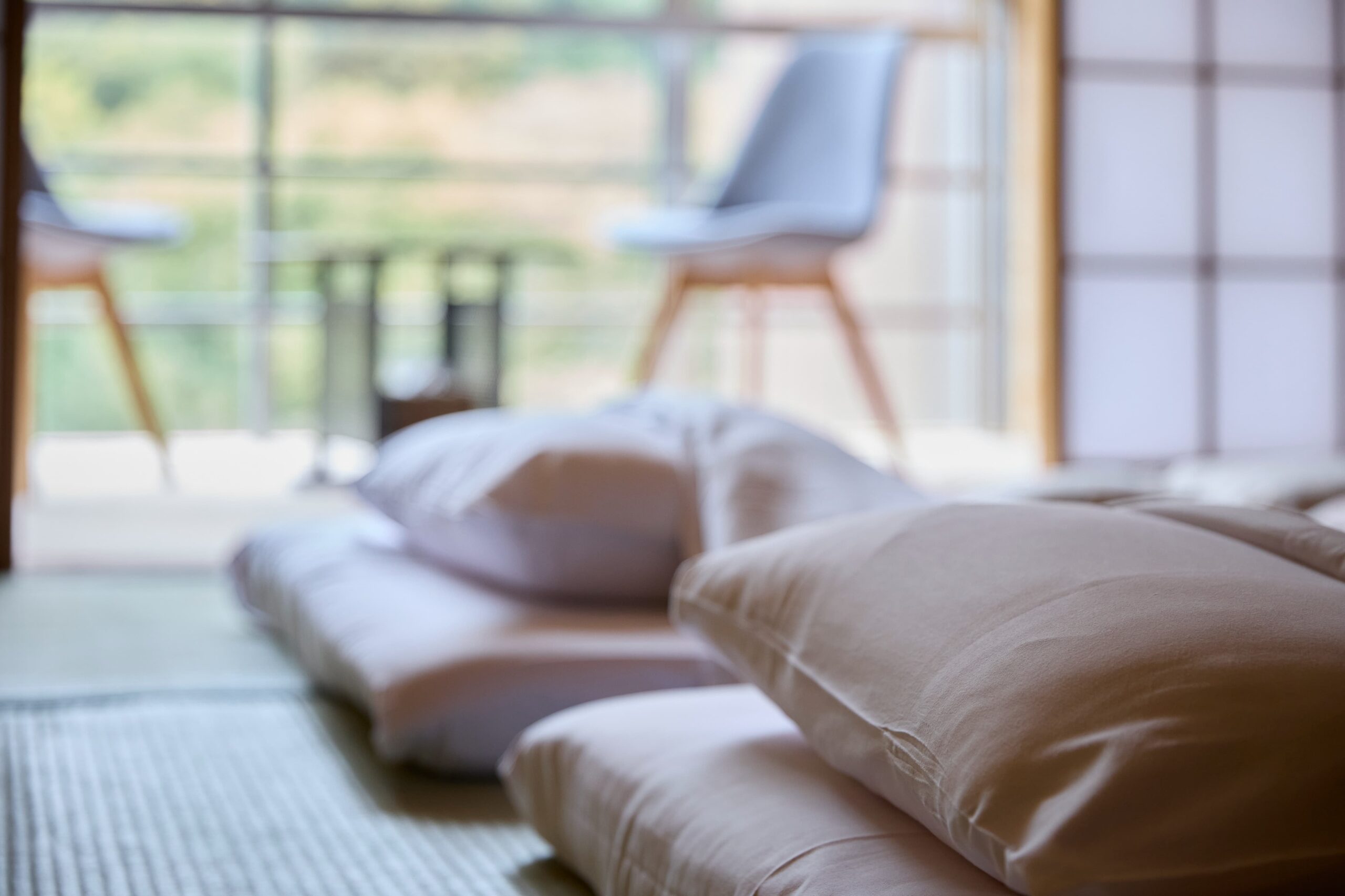 日光いろはの客室、布団が敷かれている様子